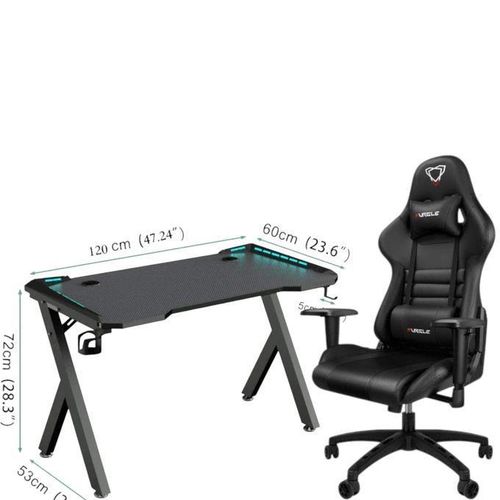 Office/Gaming Chair With Table For Laptop/desktop- ALL BLACK