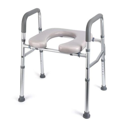 Height adjustable toilet safety raiser with handle