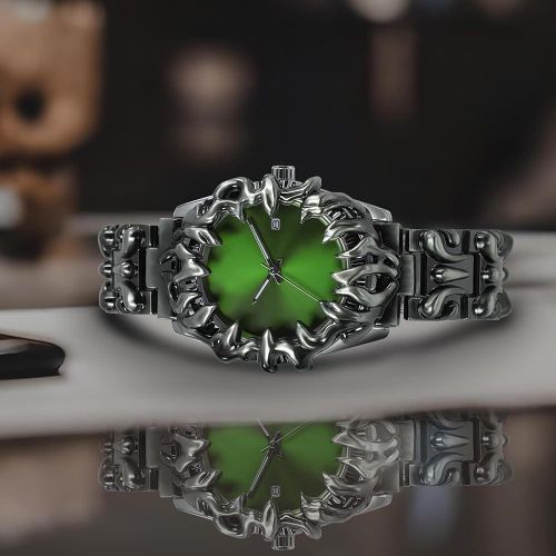 Classic and Luxury Unique Demon Claw/ Flame Green Face Watch For men