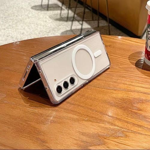 Galaxy Z Fold 3 Transparent Silicone Case & Pouch For – Sleek Black Design with Camera Protection, Shockproof Defense & Scratch-Resistant Durability.