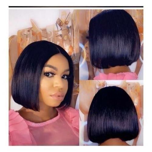 Cheap wig Bone Straight Bob Wig With Closure