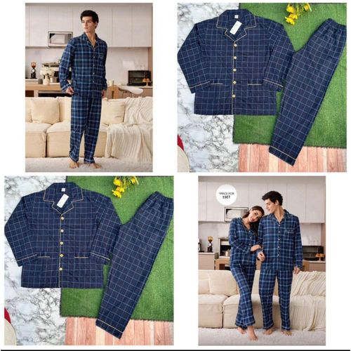 Night Suit Set of Shirt and Pyjama Set - Straight Night Suit Unisex for Adult - Stylish Sleepwear - Couples Pyjamas Set.