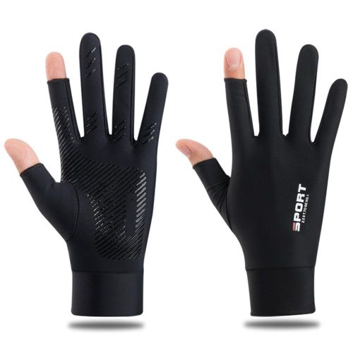 Summer UV Protection Gloves, Unisex Two-Fingerless Non-Slip Gloves