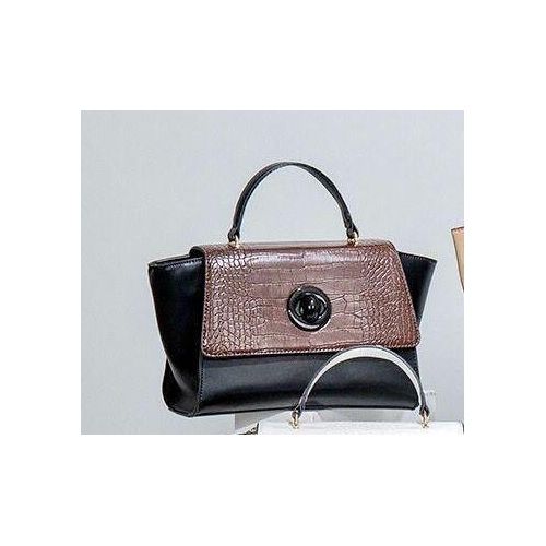Elegant Ladies Leather Handbag Black Brown