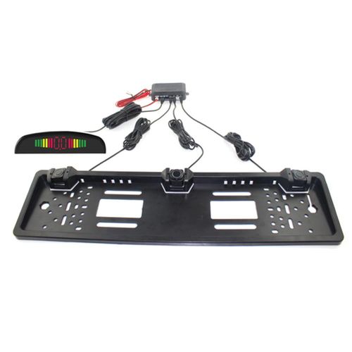 Car Parking Sensor LED Display European License Plate Frame Vehicle Backup Radar Punch FreeDefault NO5245
