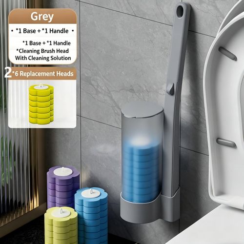 Toilet Bowl Cleaning Brush And Bracket Set , 12pcs Replaceable cleaning sheet,Wall-hung version