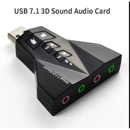 Sound Card - USB 7.1 External Sound Card with Virtual Voice Channel - Modular Audio Interface for Headphones, Speakers & Amplifiers - Easy to Use Buttons, No Battery Required - Perfect for Laptops, Computers, Speaker, Car etc