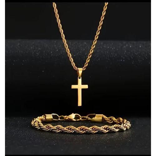 2pcs stainless steel necklace and bracelet