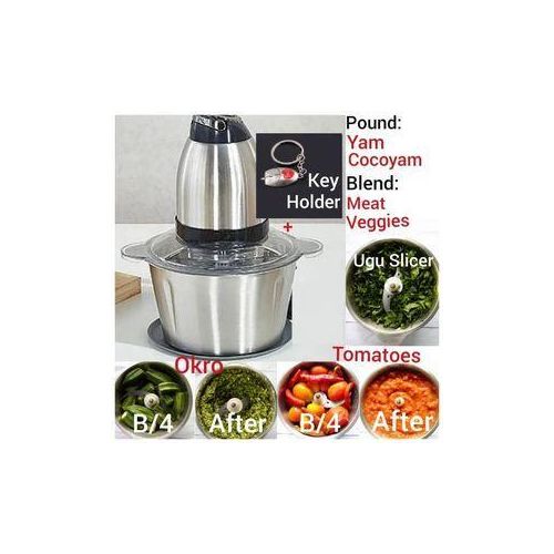 Electric Food Processor Yam Pounder Meat Mincer Grinder Okro Grate Ugu Slicer.