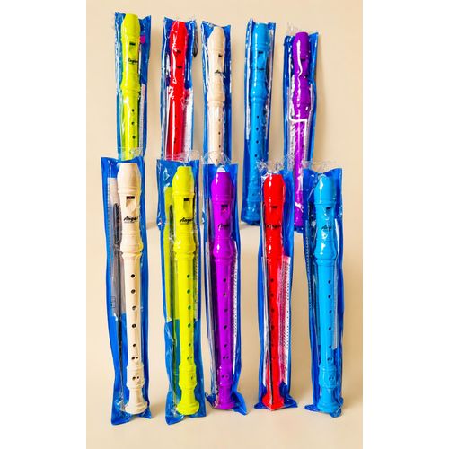 Musical flute with whistle mouthpiece for adults and children - 10pcs mixed colours