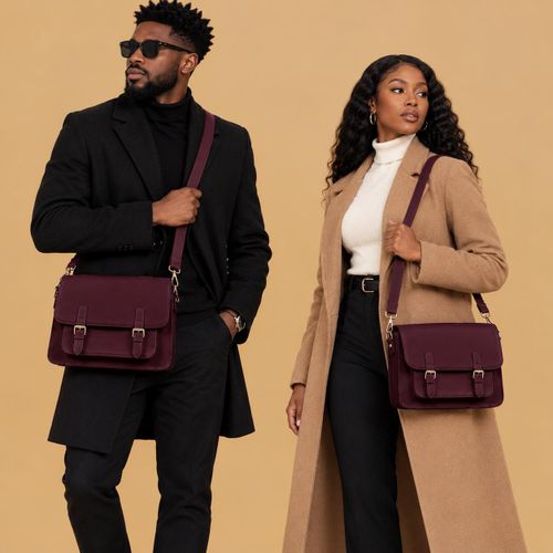 British Fashioned Unisex Strong PU Leather Handbag Briefcase, Unisex Executive Large Capacity Business Briefcase, Unisex Genuine Plain Leather Briefcase, Unisex Office Handbag - Laptop Bag Zipper Bag - Genuine Leather Laptop Bag Briefcase, Office Bag