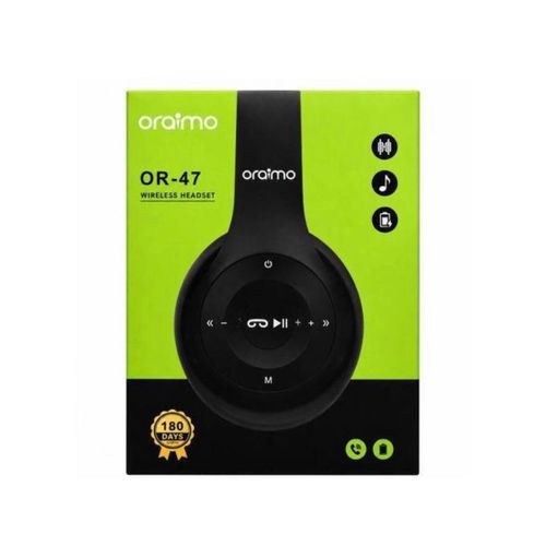 OR-47 P47 Wireless Bluetooth Headset with Powerful Super Bass, Clear Stereo HD Sound, Built-In Microphone, Music & Call Controls, Foldable Over-Ear Design – Black