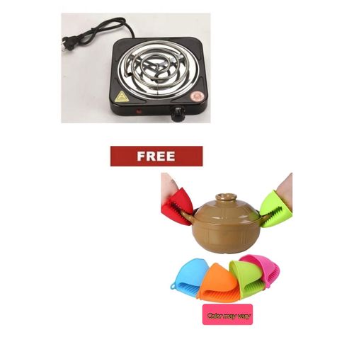 Electric Single Burner Cooking Hot Plate Ring & Free Silicone Hot Pot Holder