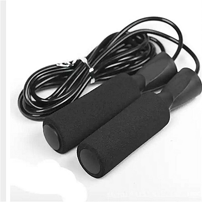 Professional Weight Loss Foam Handle Skipping Rope (Black)