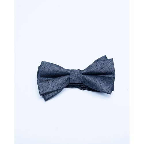 Pabani Executive Steel Grey Textured Mens Bow Tie For Business Meetings