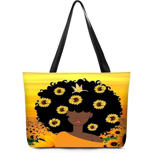 Women’s African Girl Art Tote Bag – Large Capacity Shoulder Bag