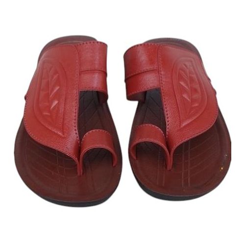 Maroon Waterproof Toe-Ring Slides - PVC Palm Slippers