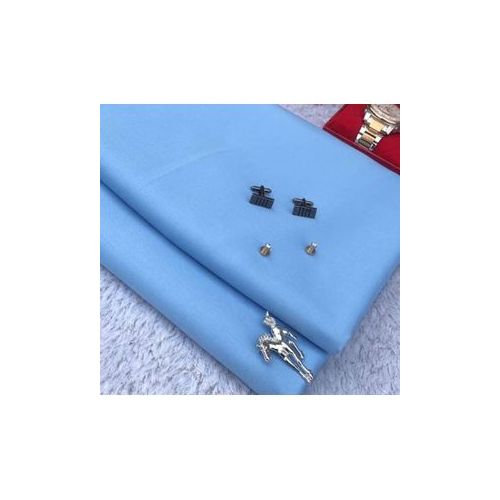 Cashmere Senator Suit/Trousers Fabric Material: Sky Blue (4 Yards And No Accessories)