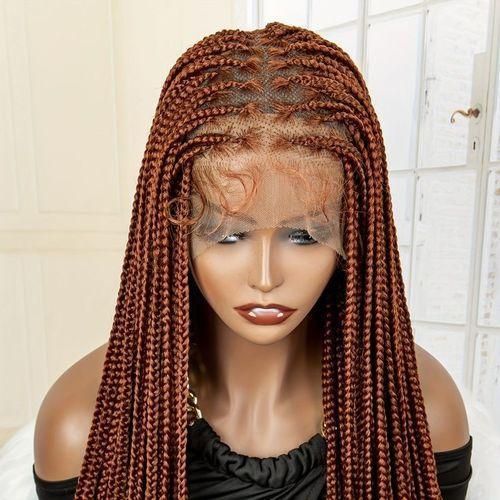Bone Straight Braided Wig With Full Lace Frontal