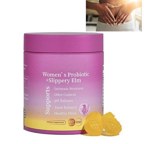 Women’s Probiotic + Slippery Elm Gummies – 60 Gummies - Supports Vaginal Health, pH Balance & Intimate Care