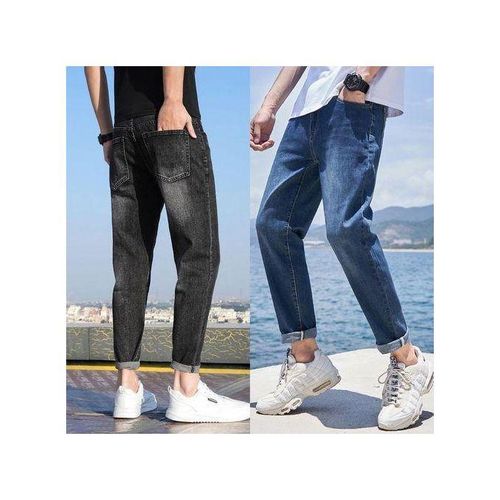 2in1 Smart Jean Trouser For Men-Black And Guys