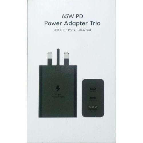 65W 3-Port Super Fast Charging Wall Charger for Samsung/iPhone QC3.0 GaN Charger