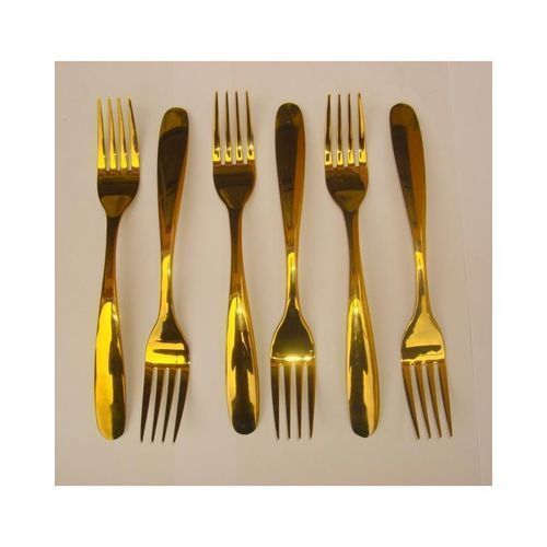 Luxury Gold Plated Stainless Steel Fork - 6Pcs