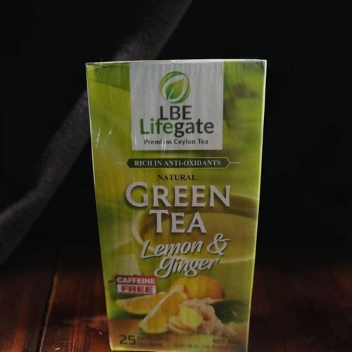 Green tea lemon and ginger caffeine free natural tea