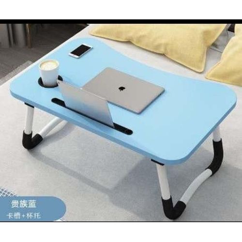Foldable Bed Laptop Table with Cup Holder and Tablet Slot