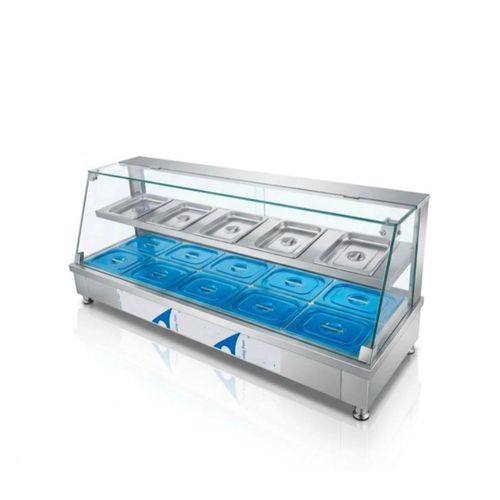 Unique Commercial 10-Pan Electric Food Warmer Display-2 Tier Buffet Bain Marie With Glass, Stainless Steel