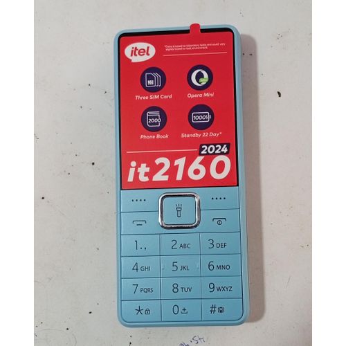 It2160 3sim Card Wireless FM Radio With Opera Mini, Torch, 1000mAh Battery-blue