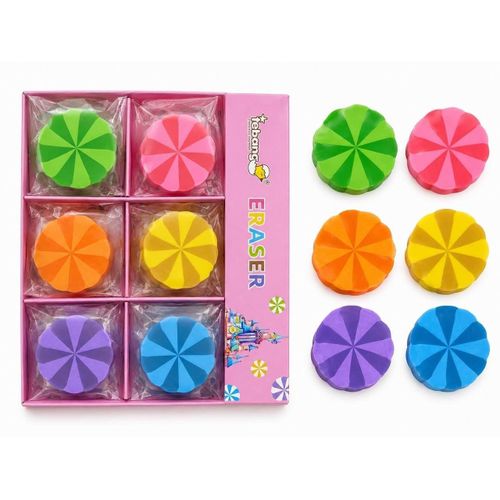 30Pcs Sweet Candy Swirl Eraser Set - Colourful Round Lollipop Shaped Rubber Erasers For Kids