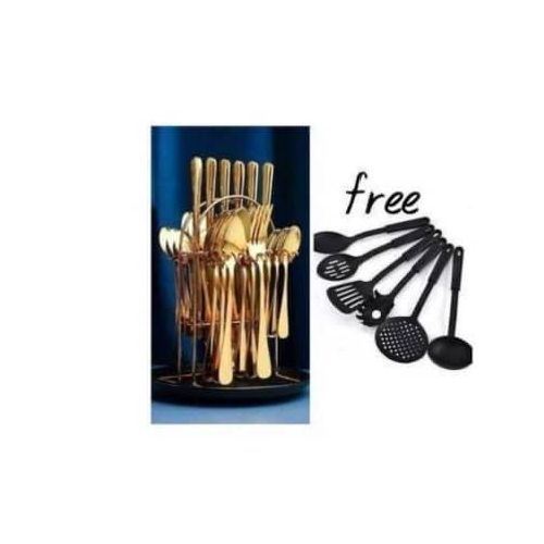 Gold Cutlery Set with Utensil Set