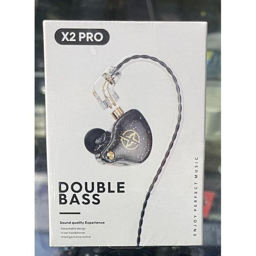 X2 PRO Double Bass Wired Earphones with Detachable Cable – Hi-Fi Stereo In-Ear Headset with Microphone