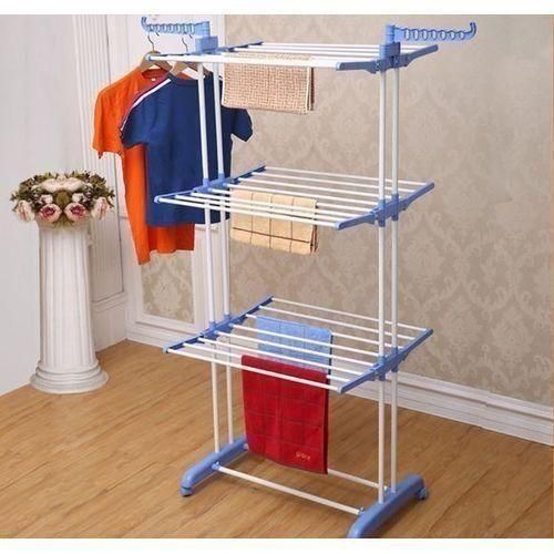 Durable Mobile Cloth Hanger Rack - 3 Tiers, With Wheel