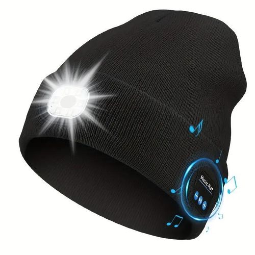 Wireless Beanie Hat With Light Plush Music Earphones