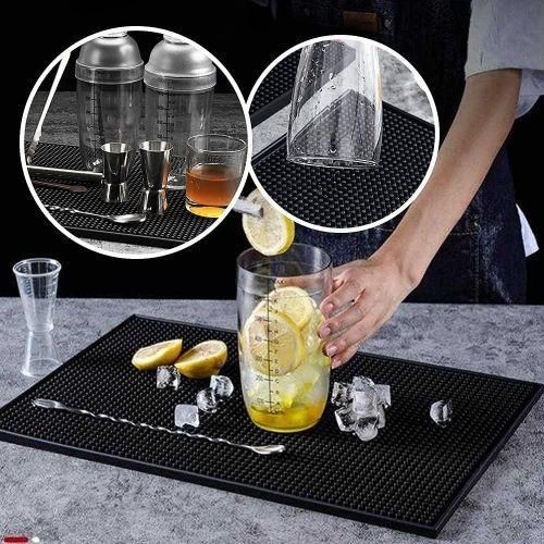 Bar mat Draining mat Black silicone mat. Slim, small, big, long, large or XL