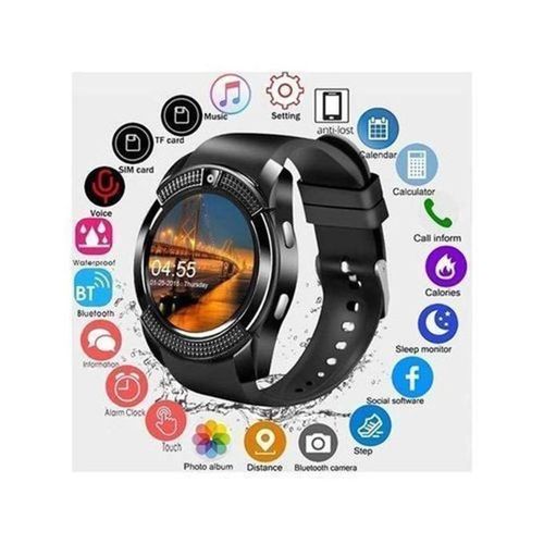 V-8 Android Phone Smart Watch With SIM And Memory Card Ports