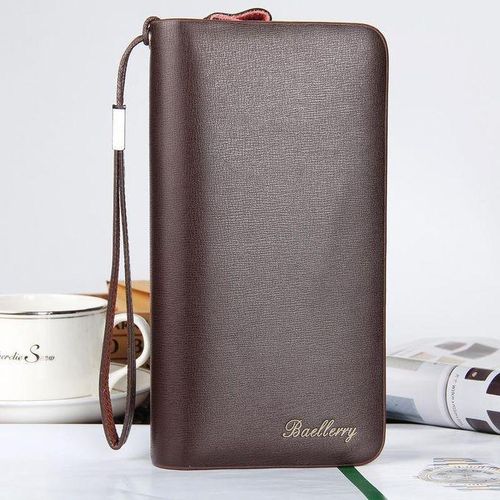 Premium PU Men's Long Wallet Multi-Functional Zipper Compartment Cards And Money Organizer Wallet For Travel, Men Business Long Wallet, Baellerry Long Wallet /Clutch Bag/Phone Pocket/ Purse/ Cards Holder/Coin Bag Long Wallet For Men Slim Long Wallet