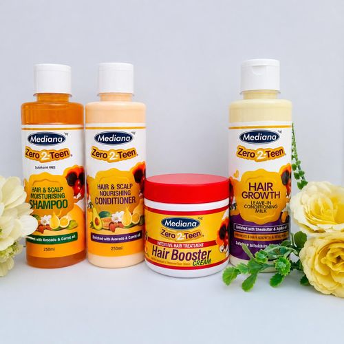 kids zero 2 teen leave-in conditioner, shampoo, hair booster and nourishing conditioner
