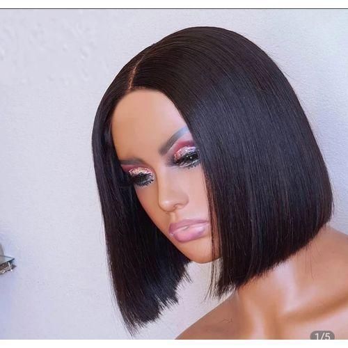 Short Blunt Cut Hair With Part Closure Wig