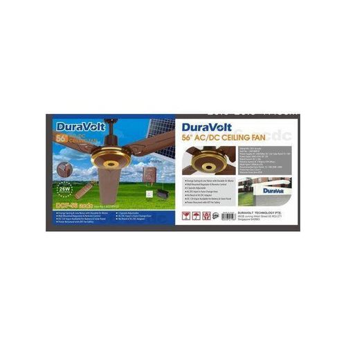 AC/DC 56 Solar Ceiling Fan -26W BROWN