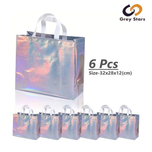 6pcs packaging Gift bag, Non-woven tote bag shopping bags,for Birthday, Wedding, Holiday Party- Color