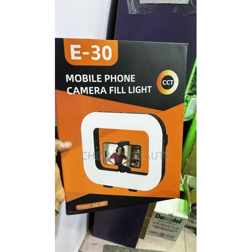 E-30 LED RGB Light Rectangular Shaped Video-Light for Influencer Camera Phone Holder Selfie-Stick Rechargeable Adjustable Lamp Remote Control Ring-Light