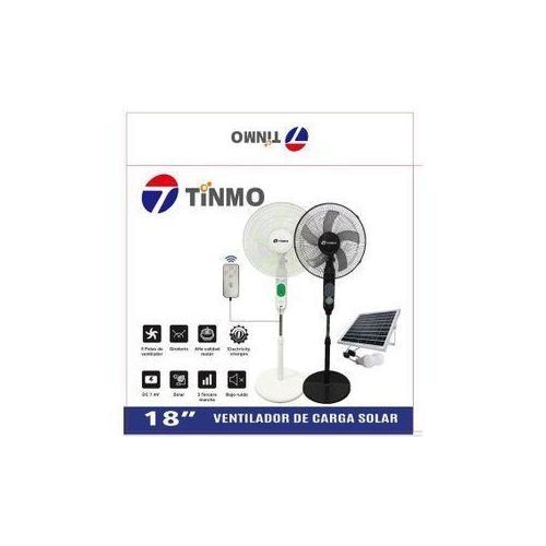 18 Inches Rechargeable Solar Fan + Solar Panel & 2 Bulbs Black + solar panel as free gift 2026 New