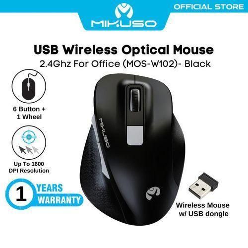 MIKUSO 2.4Ghz 6 Button Wireless Mouse 1600DPI -Optical USB Mice Computer PC Laptop Accessories MOS-W102