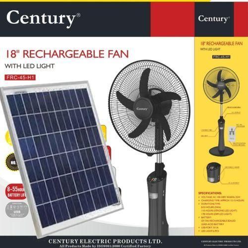 18-Inch Rechargeable Standing Fan with Solar Panel