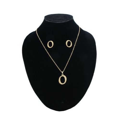 Letter O Pendant, Earrings And Necklace