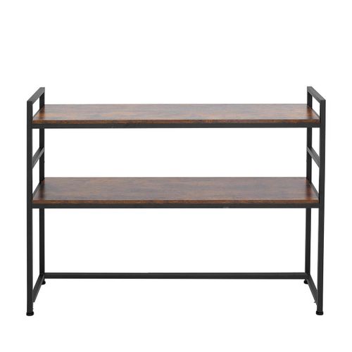 LASA 2-Tier Desktop Shelf Organiser Metal and Wood Storage Rack Quality LASA Home & Office Product