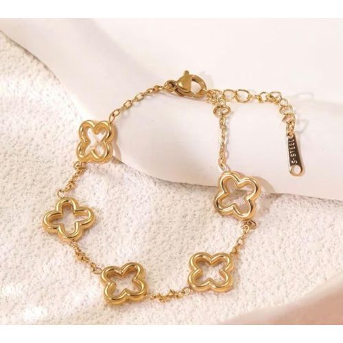 Gold-Tone Flower Link Bracelet 3 in 1